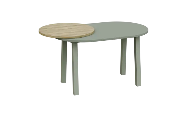 RGY 12 P konferenční stolek, pravý, masivní dřevěná podnož, deska 18 mm, 500x1020x625, vodní